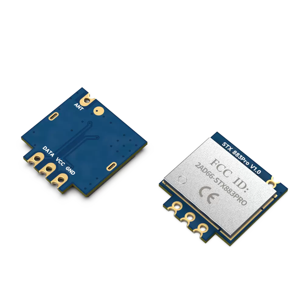 STX883Pro: M&oacute;dulo transmissor ASK de alta pot&ecirc;ncia de 433 MHz com certifica&ccedil;&atilde;o CE-RED e FCC ID