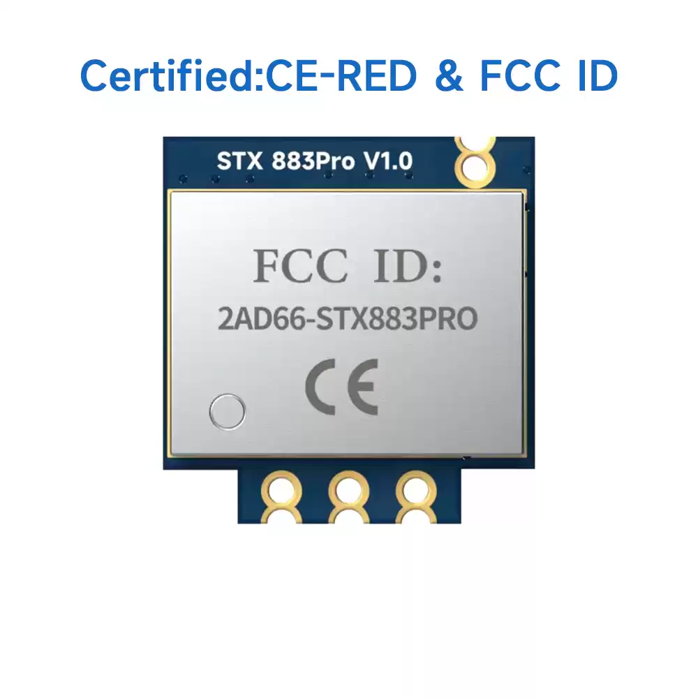 STX883Pro: M&oacute;dulo transmissor ASK de alta pot&ecirc;ncia de 433 MHz com certifica&ccedil;&atilde;o CE-RED e FCC ID