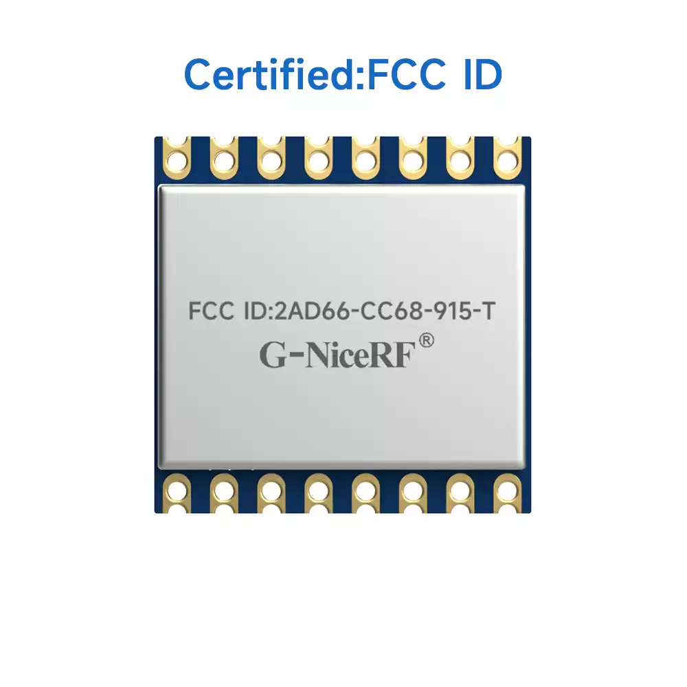 LoRa-CC68-915-T: M&oacute;dulo transceptor sem fio LLCC68 LoRa com certifica&ccedil;&atilde;o FCC ID e TCXO para comunica&ccedil;&atilde;o est&aacute;vel e prote&ccedil;&atilde;o contra ESD