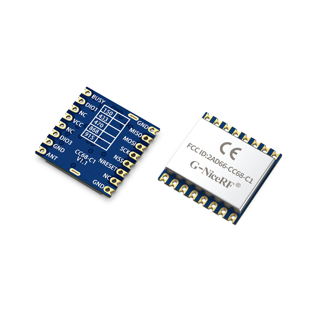 CC68-C1-868/915: M&oacute;dulo LoRa LLCC68 com ID FCC e certifica&ccedil;&atilde;o CE-RED e interface SPI