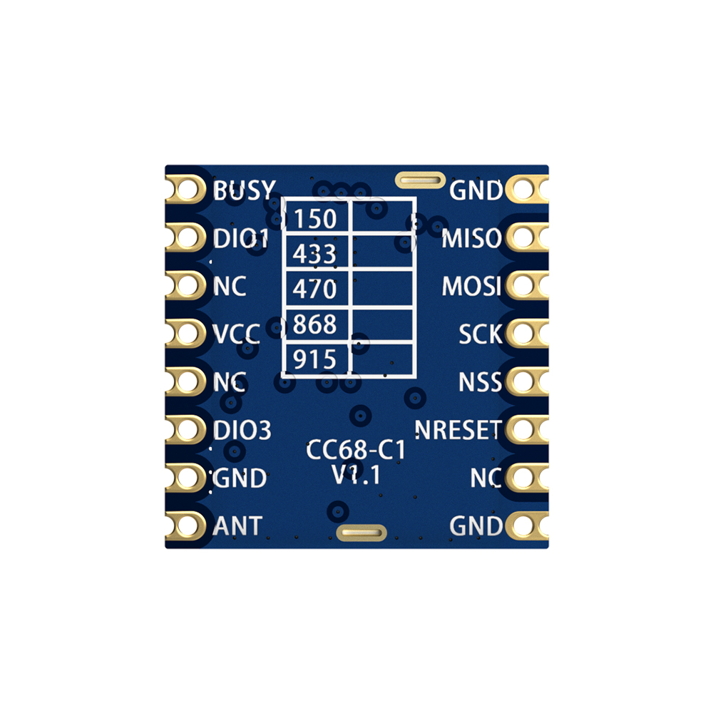 CC68-C1-868/915: M&oacute;dulo LoRa LLCC68 com ID FCC e certifica&ccedil;&atilde;o CE-RED e interface SPI
