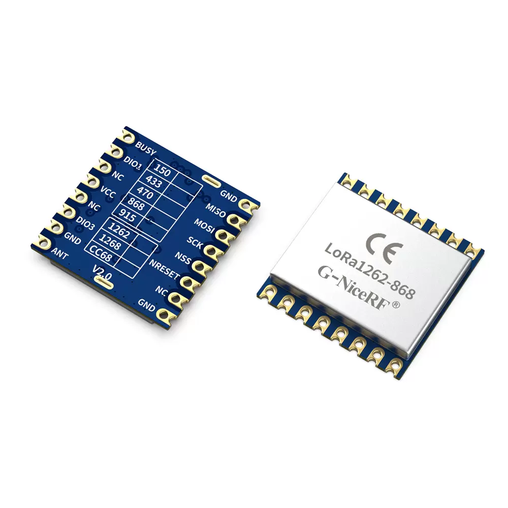 LoRa1262-868: M&oacute;dulo LoRa SX1262 160mW com certifica&ccedil;&atilde;o CE-RED de 868MHz e TCXO