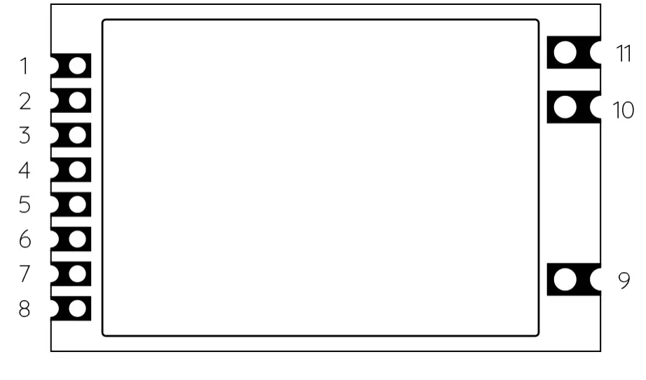 Configuração de pinos do módulo transceptor RF de 20 mW RF1101