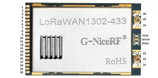 Definição do pino do módulo gateway LoRaWan LoRaWan1302