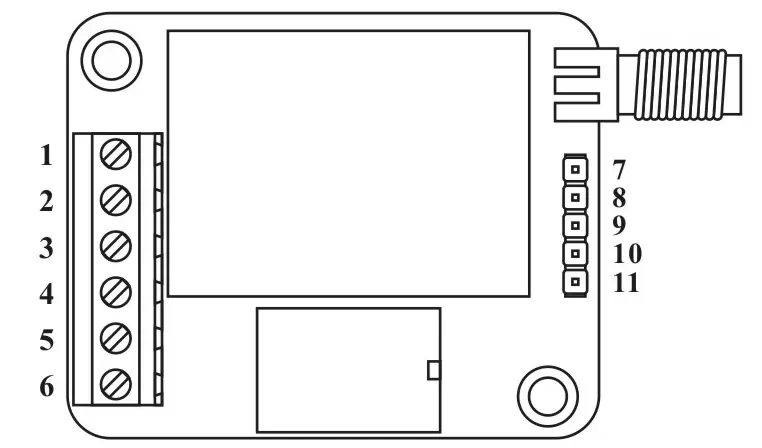 Definição de pinos do módulo de comutação sem fio SK100-RX