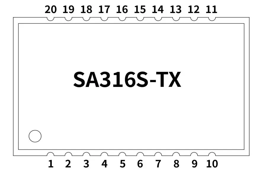 Definição de pinos do módulo de transmissão de áudio SA316S