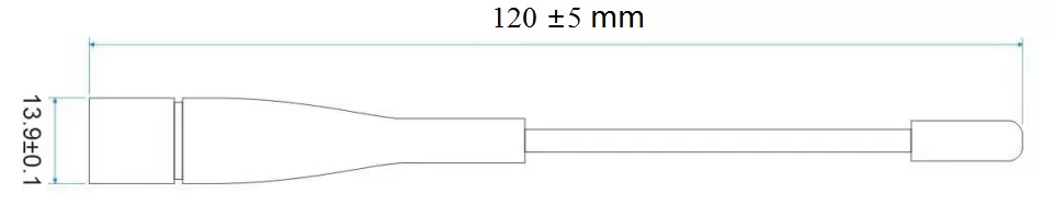 Tamanhos da antena de haste SW2400-ZB120
