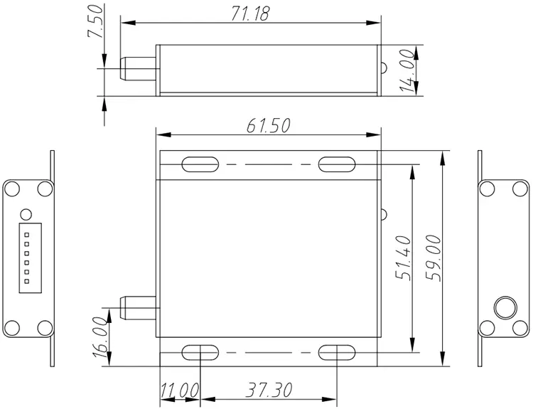 Dimensões mecânicas do módulo RF LoRa LoRa6102Pro